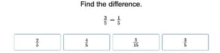 Subtracting Fractions With Like Denominators
