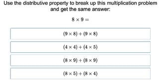 Multiplication and the Distributive Property