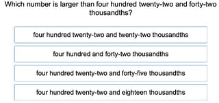 Ordering Decimal Numbers 2