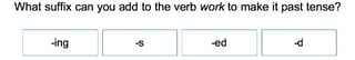 Suffixes to Change Verb Tenses 1