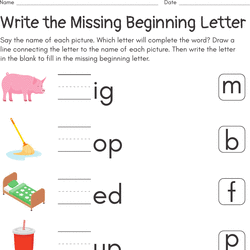 Write the Missing Beginning Letter