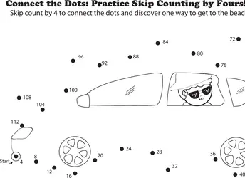 Connect the Dots: Practice Skip Counting by Fours!