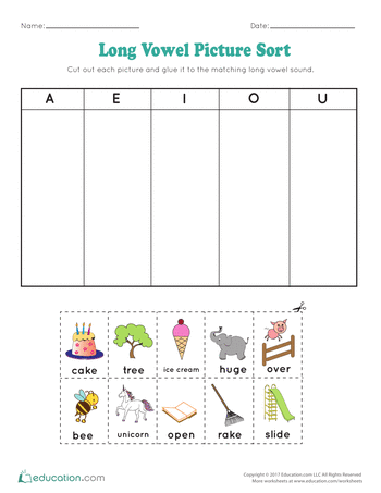 Long Vowel Picture Sort