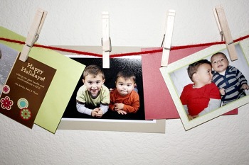 String a Holiday Card Clothesline