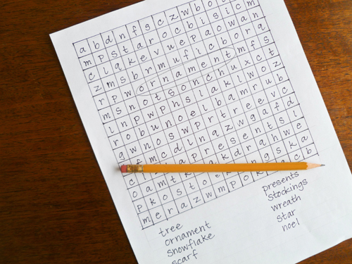 Create a Holiday Word Find