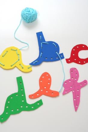 Preschool English Language Arts Activities: Lace the ABCs!
