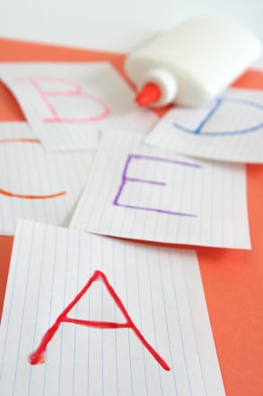 Preschool English Language Arts Activities: Glue a Bumpy Alphabet!