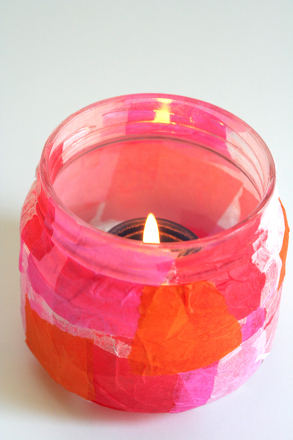 Tissue Paper Candle Holder