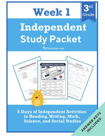 Third Grade Independent Study Packet - Week 1