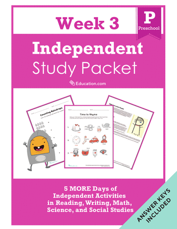 Preschool Independent Study Packet - Week 3