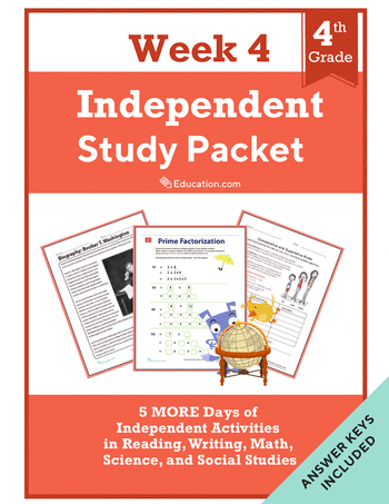 Fourth Grade Independent Study Packet - Week 4
