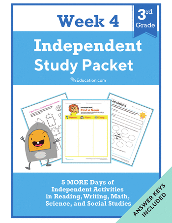 Third Grade Independent Study Packet - Week 4
