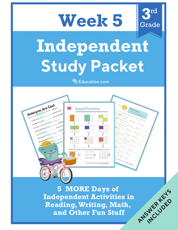 Third Grade Independent Study Packet - Week 5
