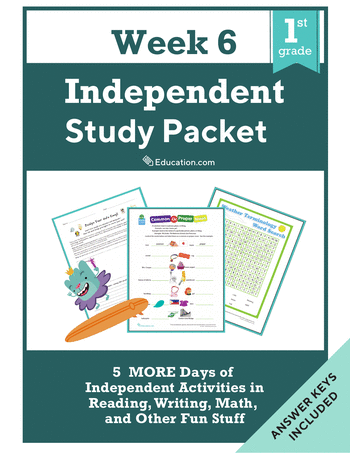 First Grade Independent Study Packet - Week 6