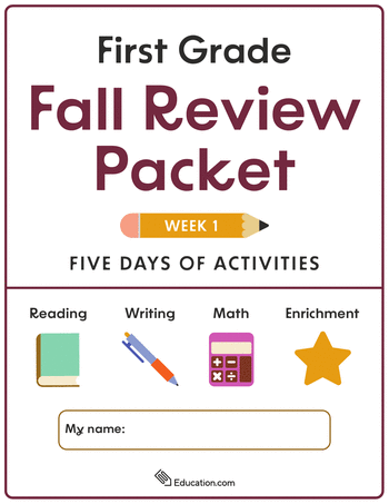 First Grade Fall Review Packet - Week 1