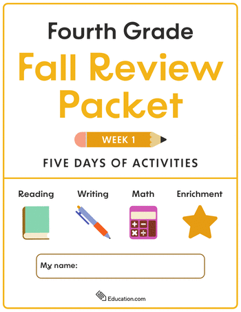 Fourth Grade Fall Review Packet - Week 1