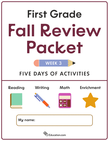 First Grade Fall Review Packet - Week 3