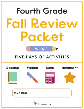 Fourth Grade Fall Review Packet - Week 3