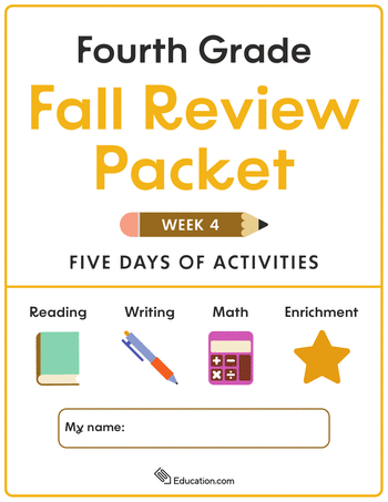 Fourth Grade Fall Review Packet - Week 4