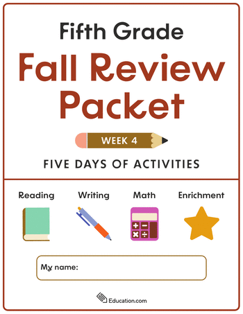 Fifth Grade Fall Review Packet - Week 4
