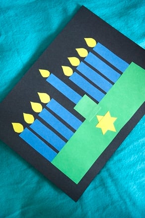 Hanukkah Menorah Shape Collage