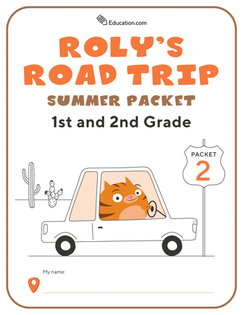 Roly's Road Trip: 1st and 2nd Grade Summer Packet 2