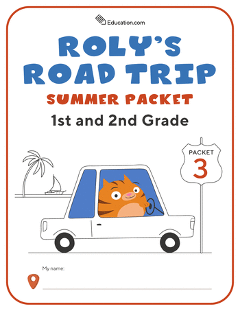 Roly's Road Trip: 1st and 2nd Grade Summer Packet 3