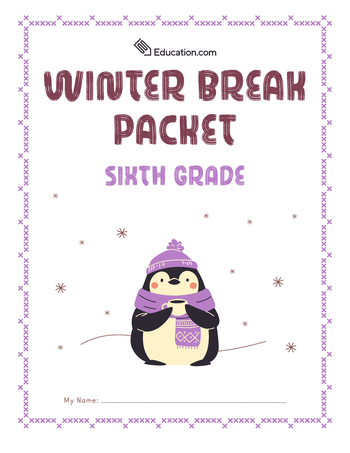 6th Grade root Workbooks: Sixth Grade Winter Break Packet