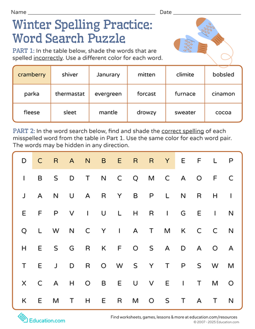 Fourth Grade Winter Break Packet | Workbook | Education.com