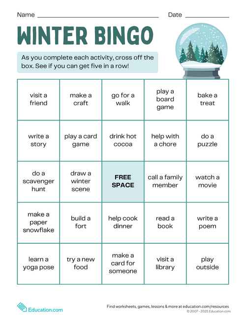 Fourth Grade Winter Break Packet | Workbook | Education.com