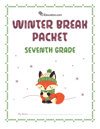 7th Grade root Workbooks: Seventh Grade Winter Break Packet