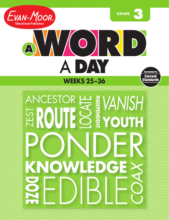 3rd Grade English Language Arts Workbooks: A Word a Day, Grade 3: Weeks 25-36