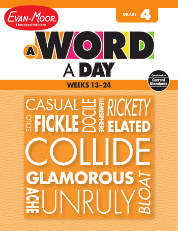 4th Grade English Language Arts Workbooks: A Word a Day, Grade 4: Weeks 13-24