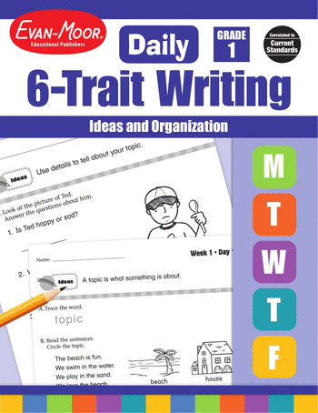 1st Grade English Language Arts Workbooks: Daily 6-Trait Writing, Grade 1: Ideas and Organization