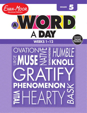 5th Grade English Language Arts Workbooks: A Word a Day, Grade 5: Weeks 1-12
