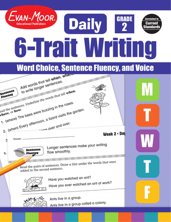 2nd Grade English Language Arts Workbooks: Daily 6-Trait Writing, Grade 2: Word Choice, Sentence Fluency, and Voice