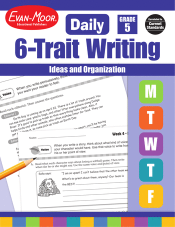 5th Grade English Language Arts Workbooks: Daily 6-Trait Writing, Grade 5: Ideas and Organization