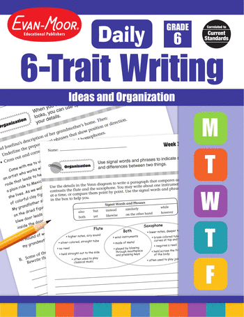 6th Grade English Language Arts Workbooks: Daily 6-Trait Writing, Grade 6: Ideas and Organization