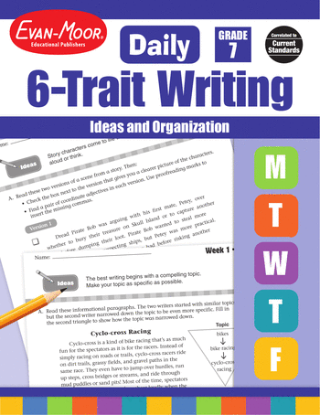 7th Grade English Language Arts Workbooks: Daily 6-Trait Writing, Grade 7: Ideas and Organization
