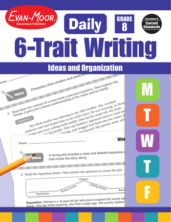 8th Grade English Language Arts Workbooks: Daily 6-Trait Writing, Grade 8: Ideas and Organization