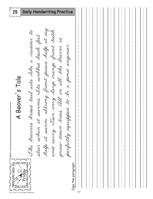 Daily Handwriting Practice, Traditional Cursive: Weeks 25-36 | Workbook ...
