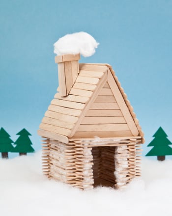 Popsicle Stick Log Cabin