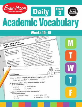 Daily Academic Vocabulary, Grade 3: Weeks 10–18 large image