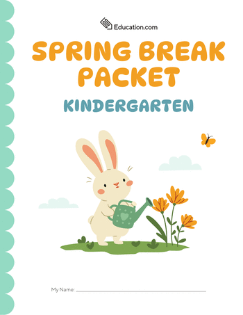 Kindergarten Spring Break Packet large image