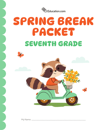 Seventh Grade Spring Break Packet large image