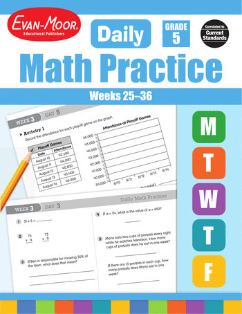Daily Math Practice, Grade 5: Weeks 25–36 large image