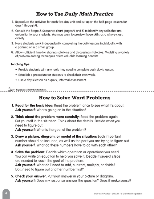 Daily Math Practice, Grade 6: Weeks 25–36 | Workbook | Education.com