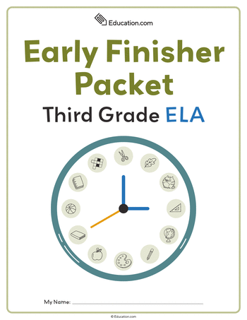Third Grade ELA Early Finisher Packet large image