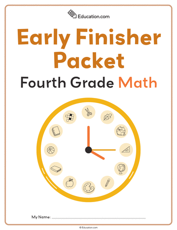 Fourth Grade Math Early Finisher Packet large image