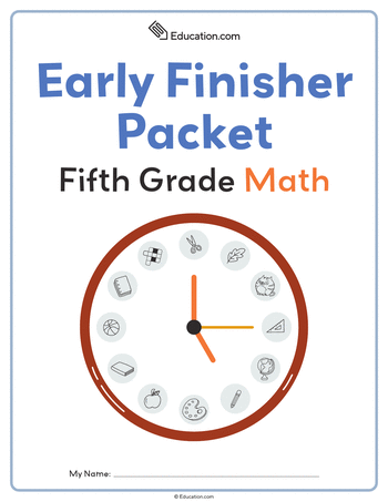 Fifth Grade Math Early Finisher Packet large image